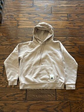 adidas Light Beige Pullover Hoodie with Kangaroo Pocket